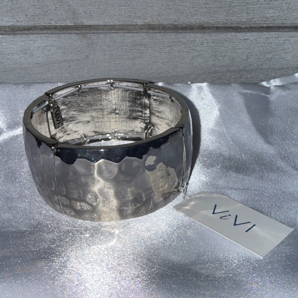Silver Hammered Cuff Bracelet